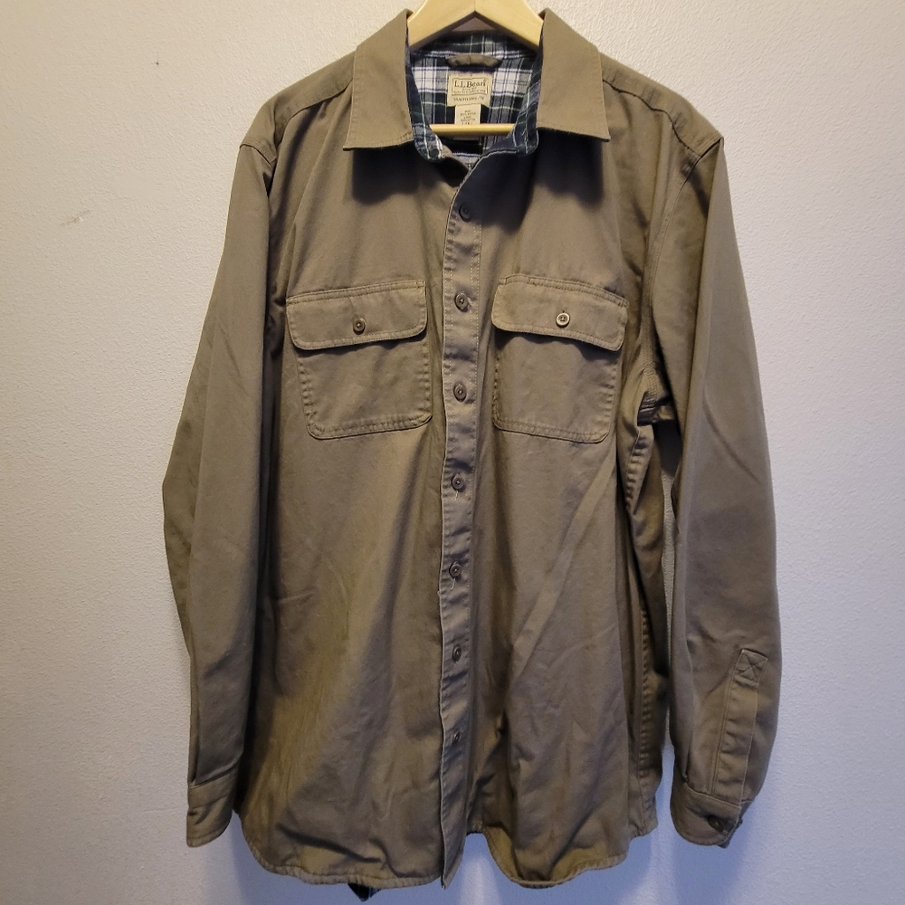L.L. Bean Flannel-Lined Hurricane Shirt - Men's L-Tall
